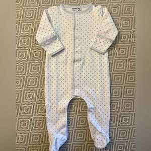 Magnolia Baby Blue Polka Dot Footie